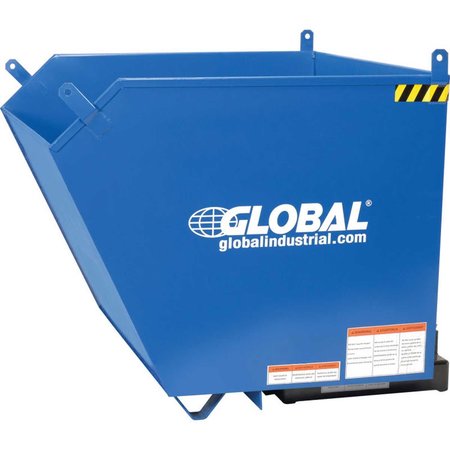 GLOBAL INDUSTRIAL 1 Cubic Yard Low-Profile Self-Dumping Forklift Hopper, 6000 Lb. Cap. 989029
